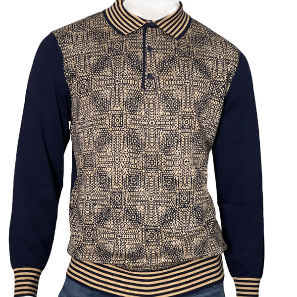 Cigar Couture "Vango" Sweater (Navy/Tan) 307