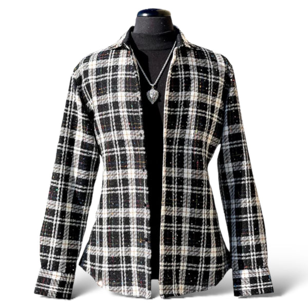 Lanzino "Glitz" Shirt Jacket (Black Multicolor)