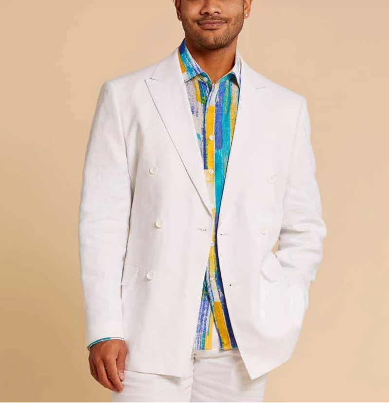 Inserch "DB" Premium Linen Blazer (White) 560