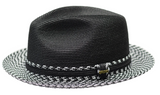 Bruno Capelo Straw Hat "Antonio" (Black/White)