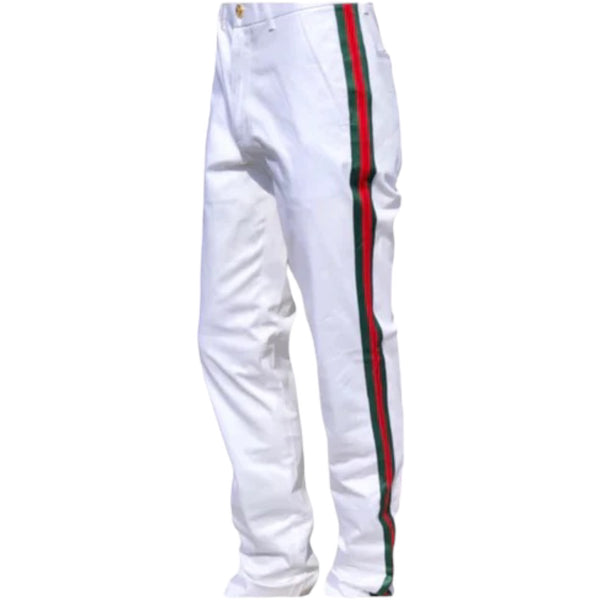 Prestige "Designer" Cotton Jean Pant (White/Red/Green)