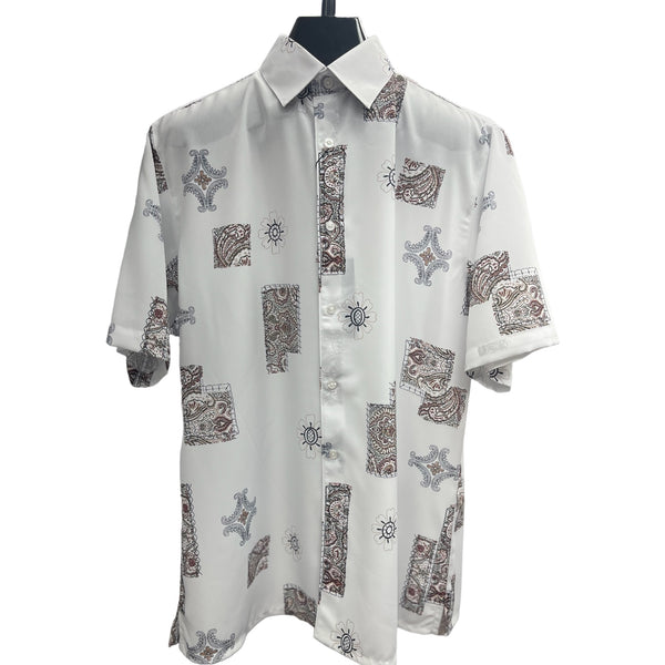 Bassiri "Flow" Shirt (White/Brown/Black) 3884