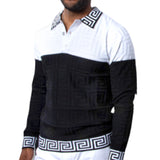 Prestige Greek "halfi" Polo Sweater (White/Black) 464