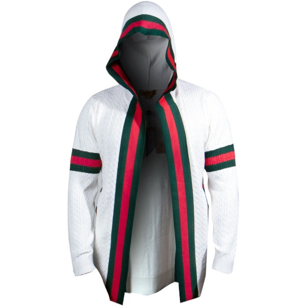 Prestige "Bugatchi2.0" 3/4 Length Hoodie (White/Red/Green) 475