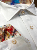 Cigar Couture "Diablo" long sleeve linen shirt (White)