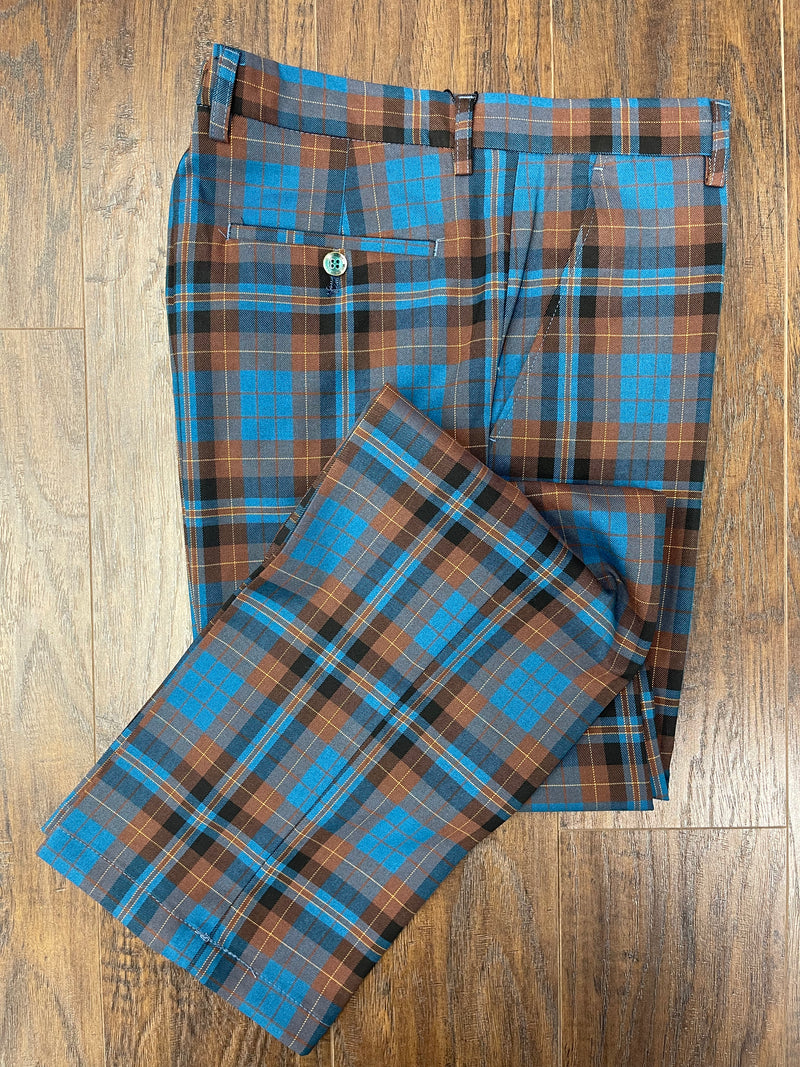 Prestige Plaid Pant (Teal/Brown/Black) Teal