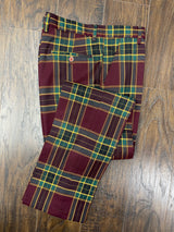 Prestige Plaid Pant (Burgundy/Green/Gold) Wine-3