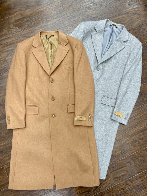 Full Length "Wallstreet" Topcoat (Tan & Light Gray)