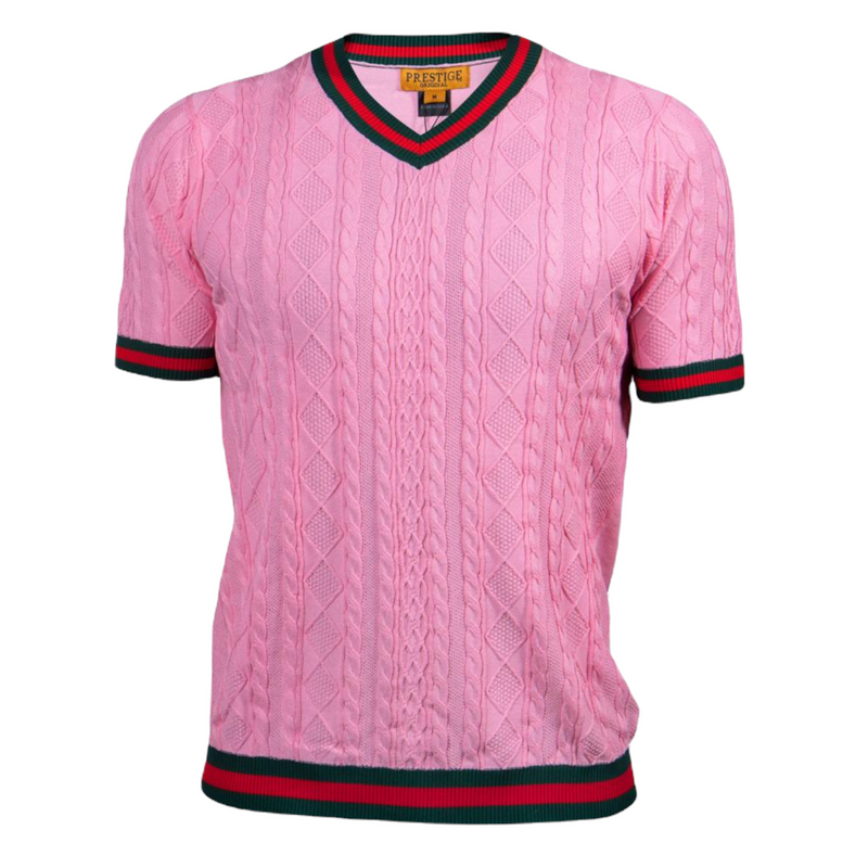 Prestige "Vette 2.0" V-Neck Luxury Knit (Pink/Red/Green) 135