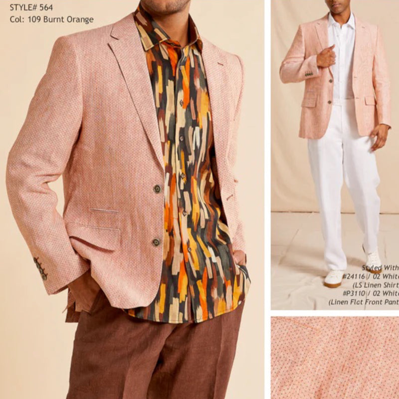 Inserch Linen "Birdseye" Blazer (Peach)