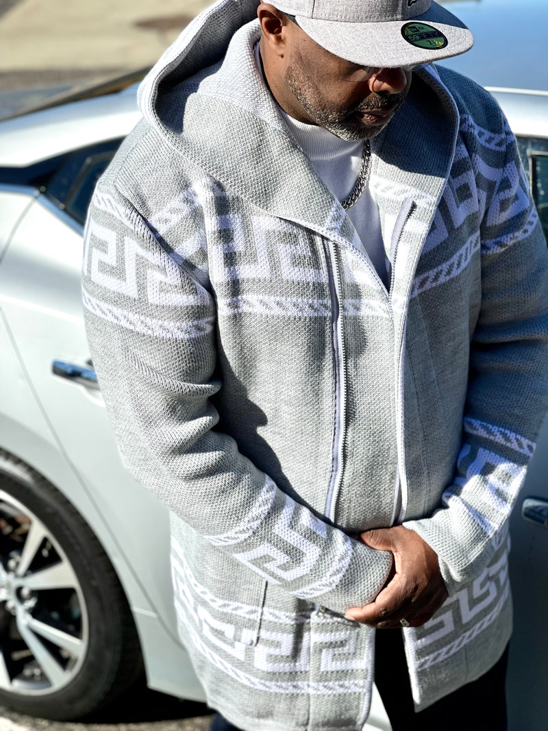 OIM "King" Cardigan 3/4 Length Sweater Jacket (Gray)