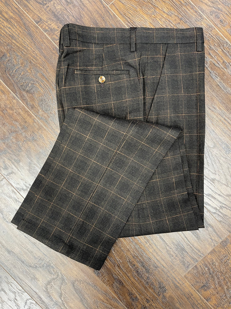 Prestige Plaid Pant (Brown/Rust/Black) Brown-9