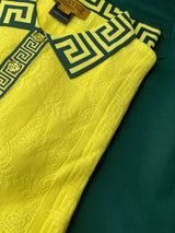 Prestige Greek Key Polo Luxury Knit (Yellow/Green) 177