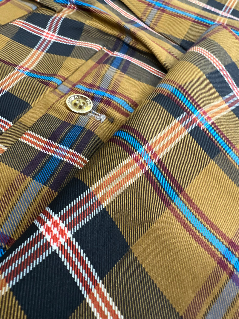 Prestige Plaid Pant (Gold/Black/Teal) Caramel