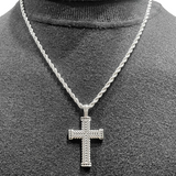 KALIKO "Small Cross" Rope Chain + Pendant (Silver) 047