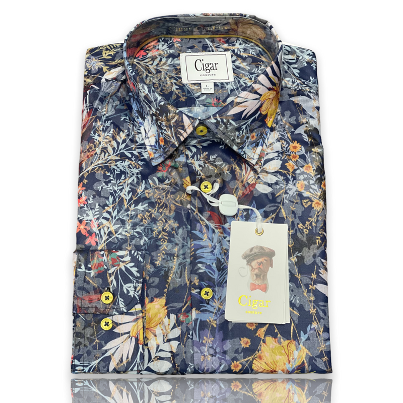 Cigar Couture "Sunset" Shirt (Navy) S4068