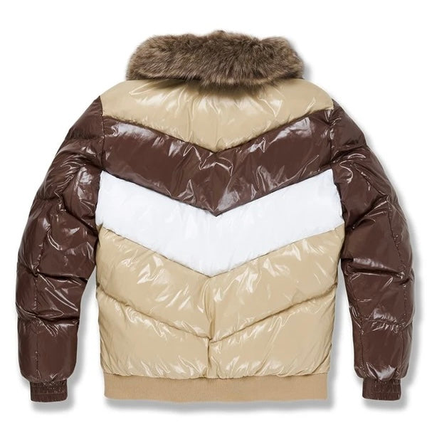 Jordan Craig Puffer Bomber Jacket (Mocha)