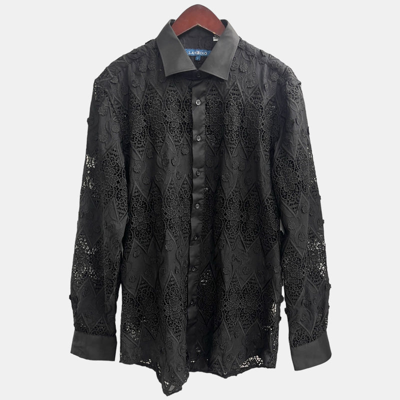 Lanzino "Stealth" Lace Shirt (Jet Black)