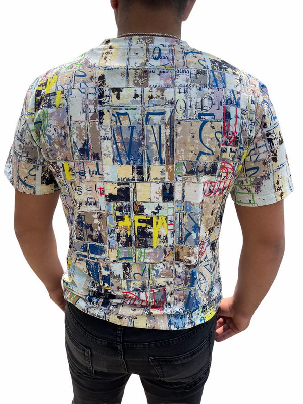 Steven Land Graphic Tshirt TS233 (White/Blue/Yellow)