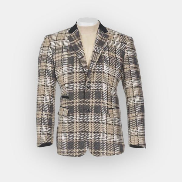 Inserch "Pane" Blazer Windowpane (Black/Taupe/White)