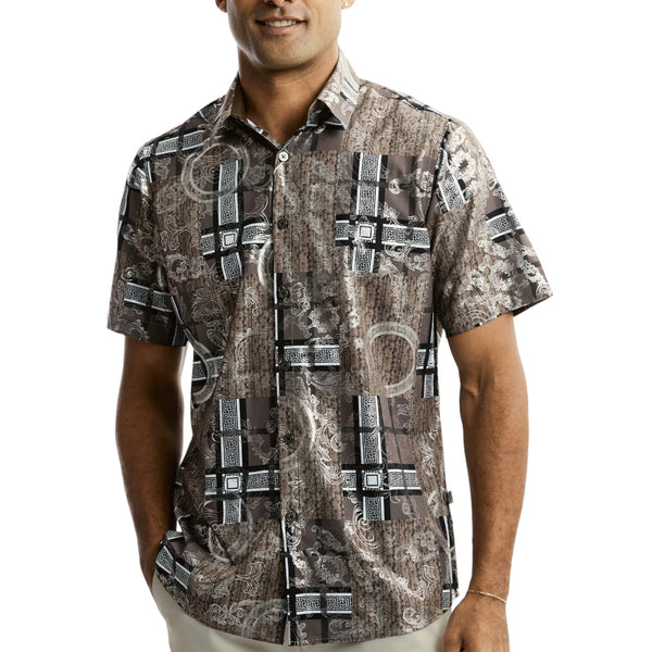 Stacy Adams Print Shirt (Brown)