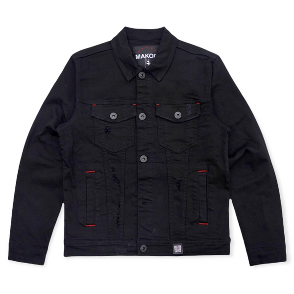 Makobi "drifter" Denim Jacket (Black/Red)