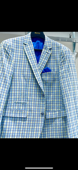 Inserch Seersucker "Porshay" Blazer (Blue/Yellow)