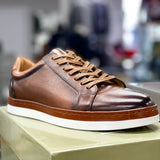 Giovanni Leather White Bottom Sneaker (Tan) Porter