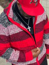 Prestige Full Zip "Uptown" Sweater (Red/Black/Grey) 420