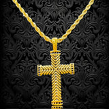 KALIKO "Small Cross" Rope Chain + Pendant (Gold) 047