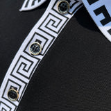 Slim Fit Prestige Greek Key Polo (090 Black)