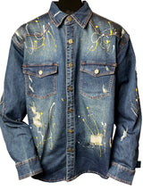 Stacy Adams "Splash" Denim Shirt (Blue)