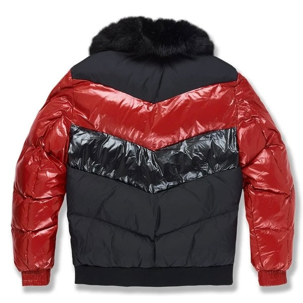 Jordan Craig Puffer Bomber Jacket (Crimson)