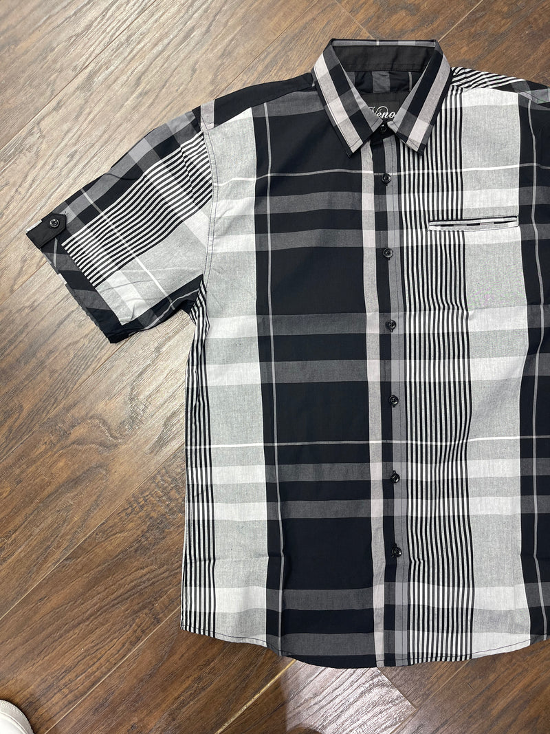 Veno Plaid Shirt (Black) 898