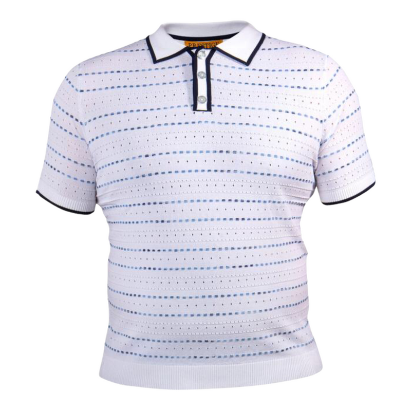 Prestige Luxury "OG" Polo (White/Blue) 073