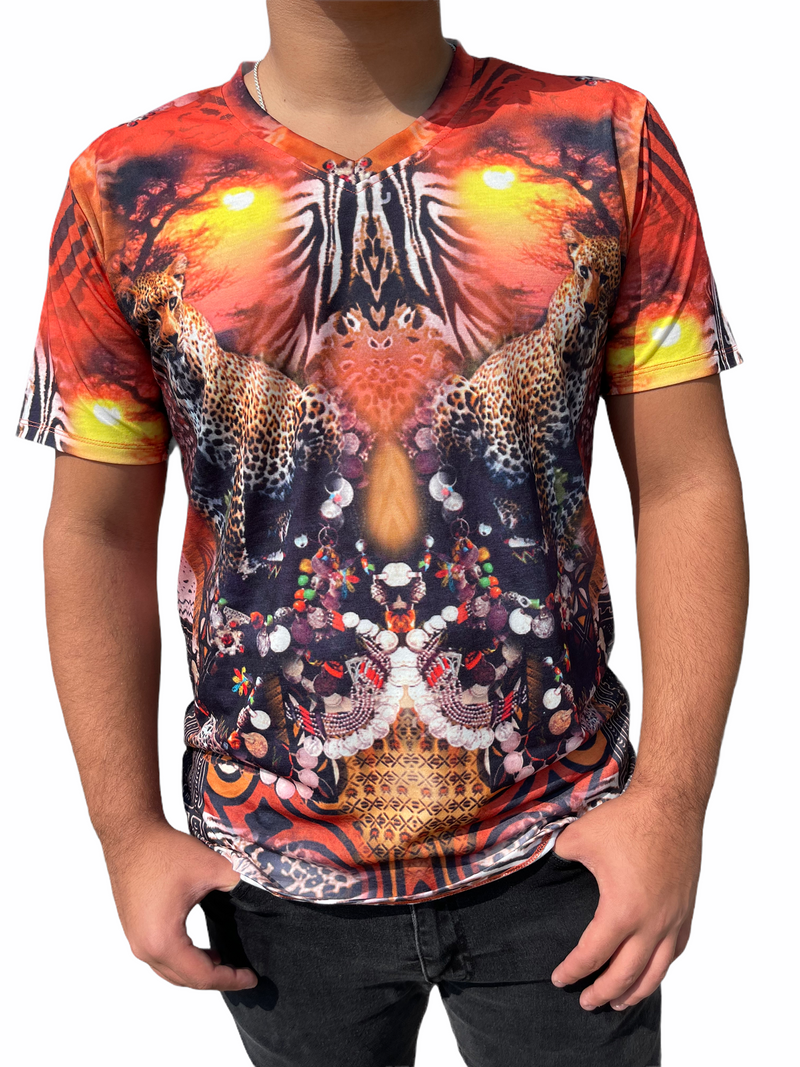 Steven Land Graphic Tshirt TS233 (Orange/Black)