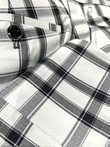 Prestige Plaid Pant (Black/White) 805 White1