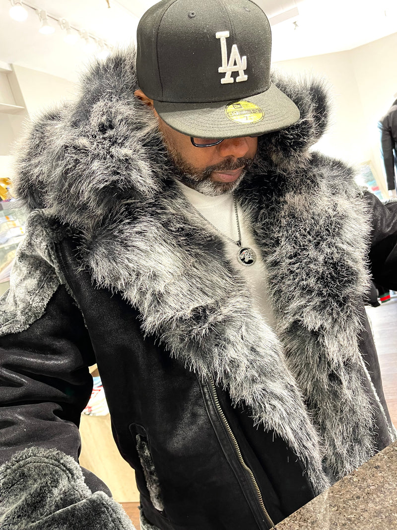 Jordan Craig "Motto" Shearling Coat (Black)