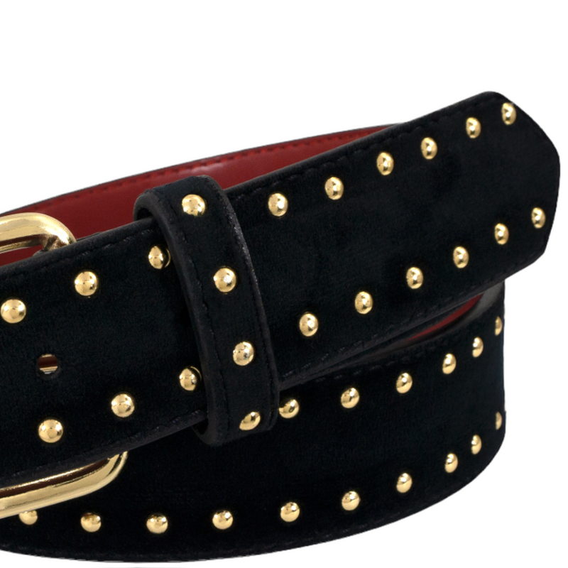 Stacy Adams "Panther" Belt (Black/Gold)