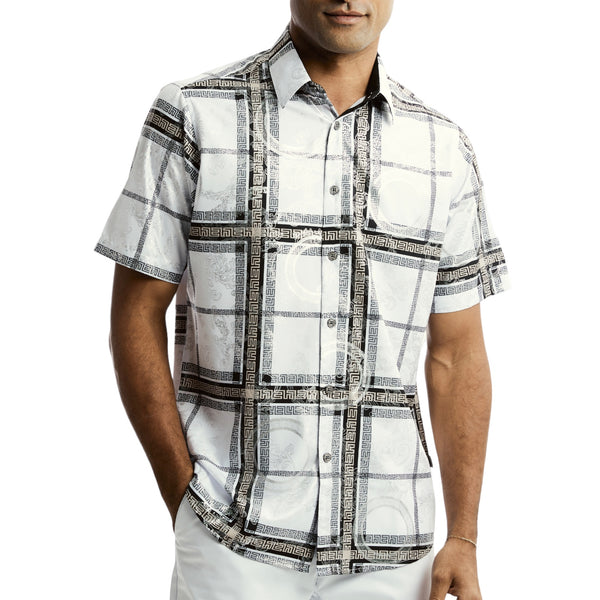 Stacy Adams Print Shirt (White)