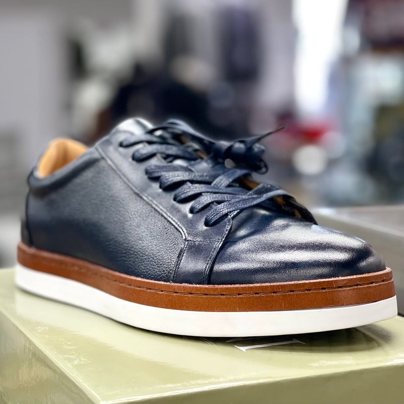 Giovanni Leather White Bottom Sneaker (Navy) Porter