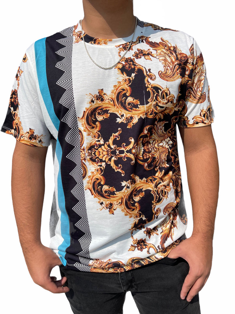 Steven Land Graphic Tshirt TS234 (White/Gold/Black)