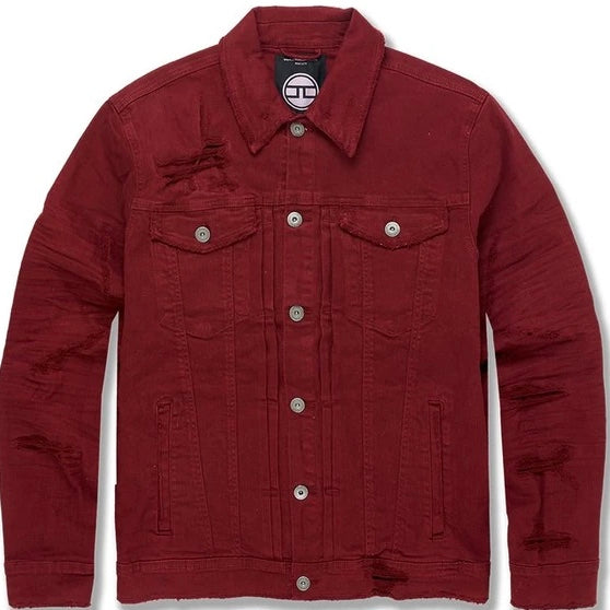 Jordan Craig Denim "jagger" Jacket (Burgundy)