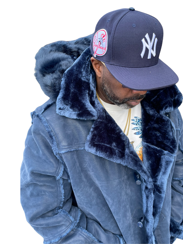 Jordan Craig Shearling Coat (Navy)