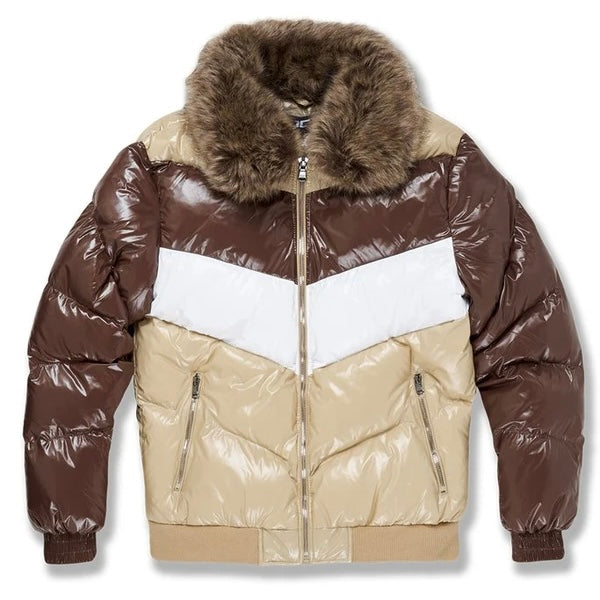 Jordan Craig Puffer Bomber Jacket (Mocha)