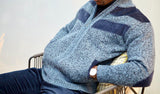 Inserch "Falcone" Bomber Sweater (Blue/Navy)