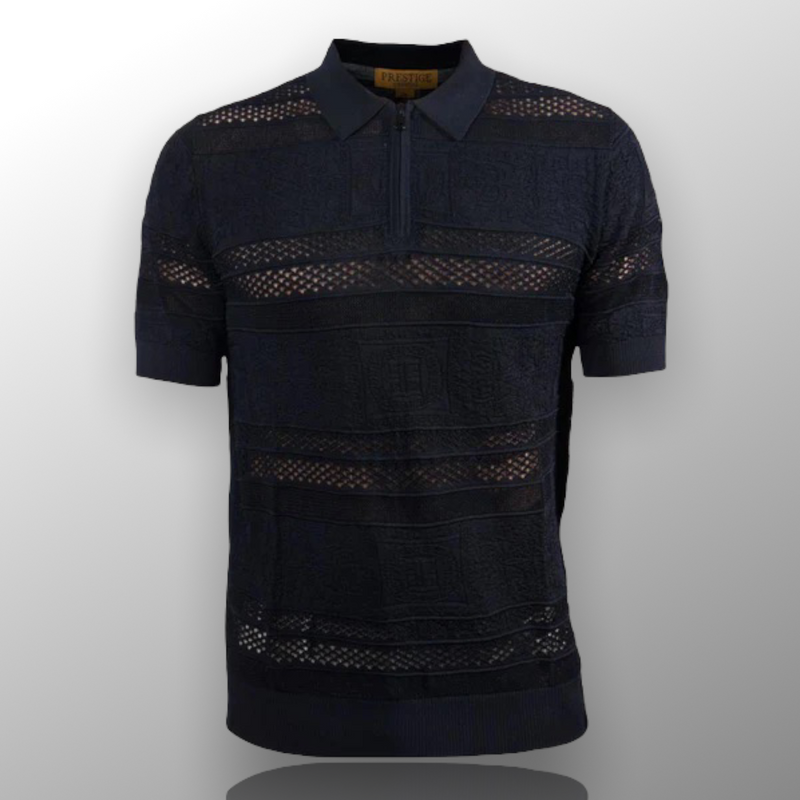 Prestige "Creek"  Luxury Knit Polo (Black) 118