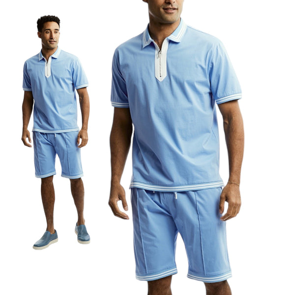 Stacy adams short set (Sky Blue) 3848