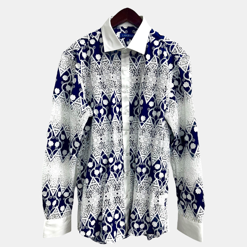 Lanzino "Stealth" Lace Shirt (Navy)